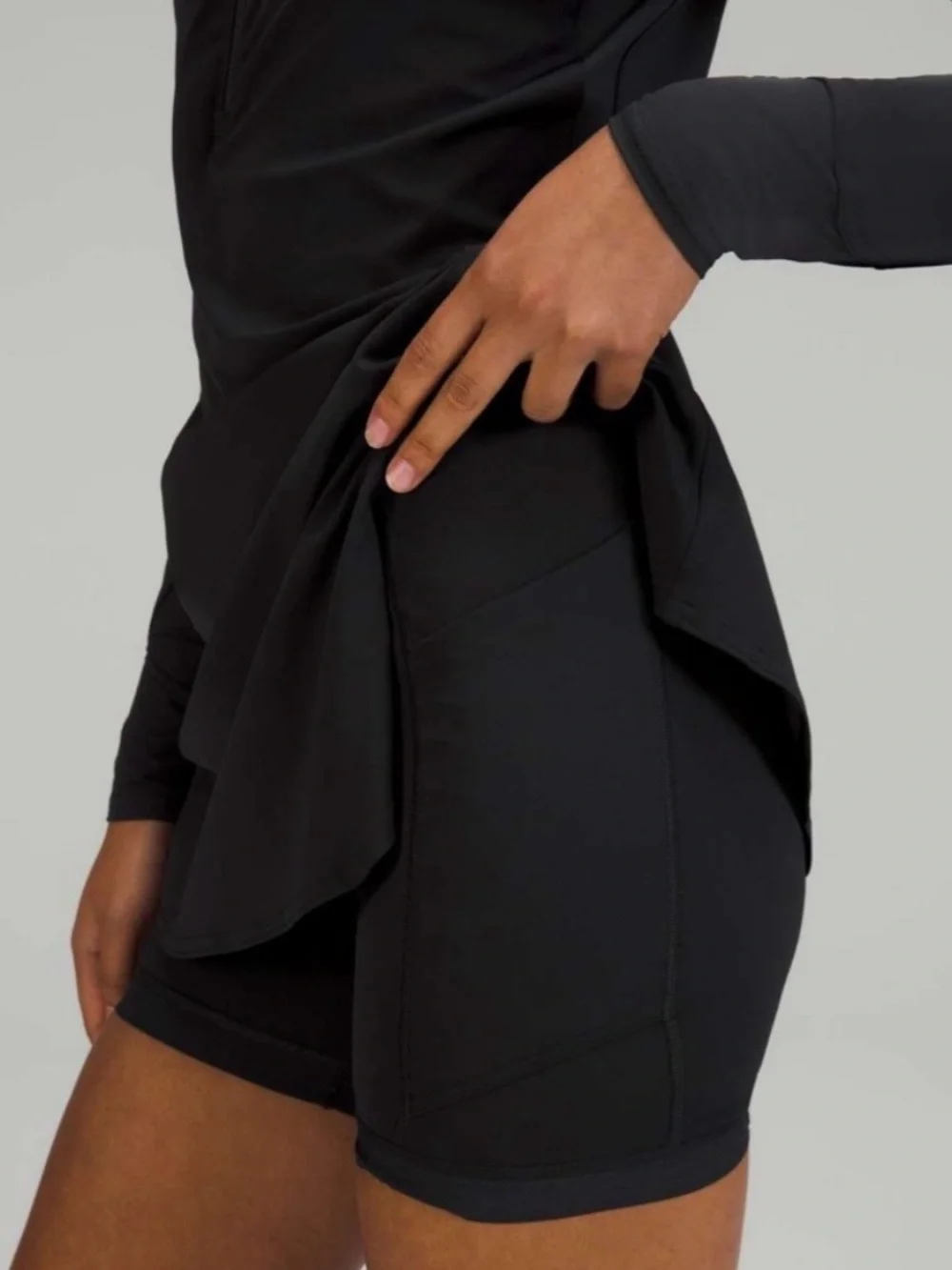 Lululemon Nulux Long-Sleeve Tennis Dress graphite gray size 14